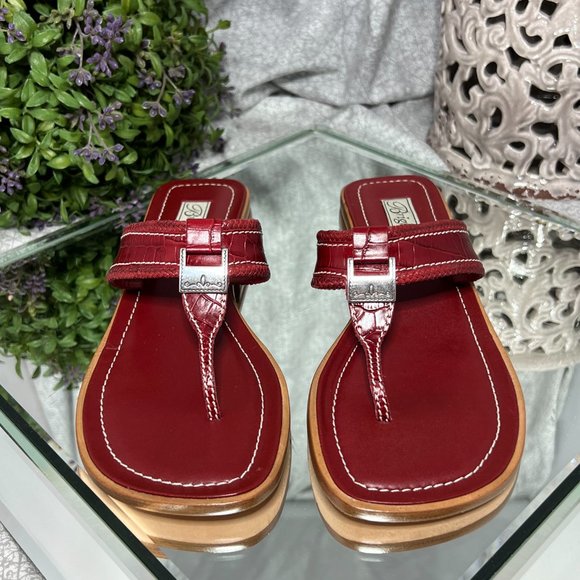 Brighton Lenox Crocodile Leather Sandals - NEW - Picture 3 of 6